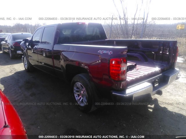 3GCUKRECXEG313949 - 2014 CHEVROLET SILVERADO K1500 LT RED photo 3