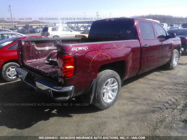 3GCUKRECXEG313949 - 2014 CHEVROLET SILVERADO K1500 LT RED photo 4