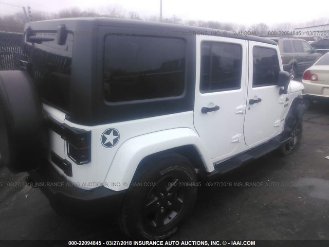 1C4BJWDG2GL168554 - 2016 JEEP WRANGLER UNLIMITE SPORT WHITE photo 4