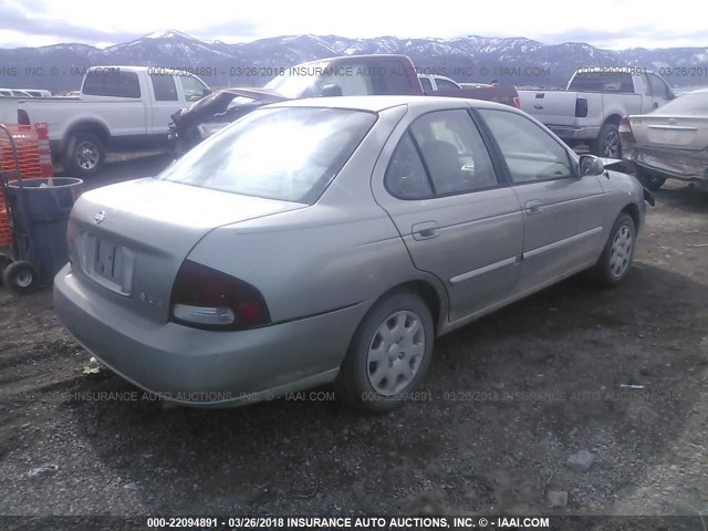 3N1CB51D92L681953 - 2002 NISSAN SENTRA XE/GXE TAN photo 4