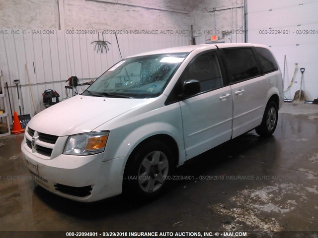 2D8HN44E09R629084 - 2009 DODGE GRAND CARAVAN SE WHITE photo 2