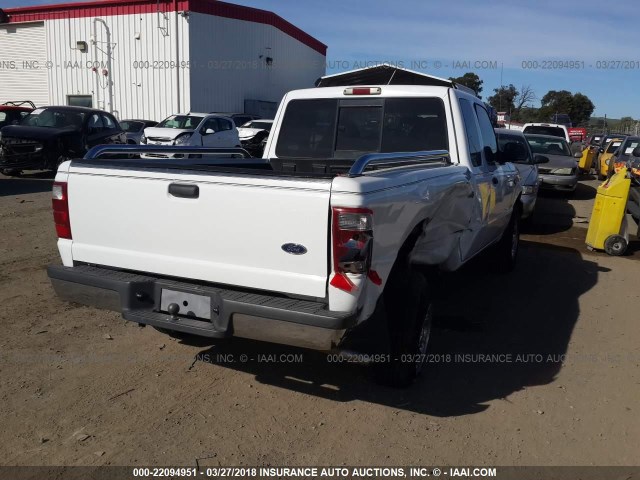 1FTYR44V13PA15155 - 2003 FORD RANGER SUPER CAB WHITE photo 4