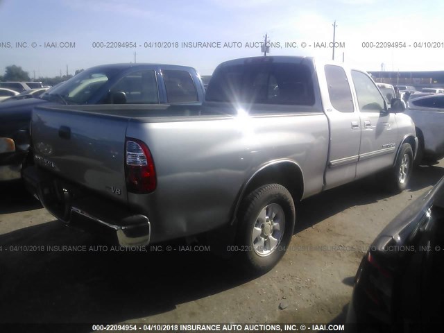 5TBRT34105S458394 - 2005 TOYOTA TUNDRA ACCESS CAB SR5 SILVER photo 4