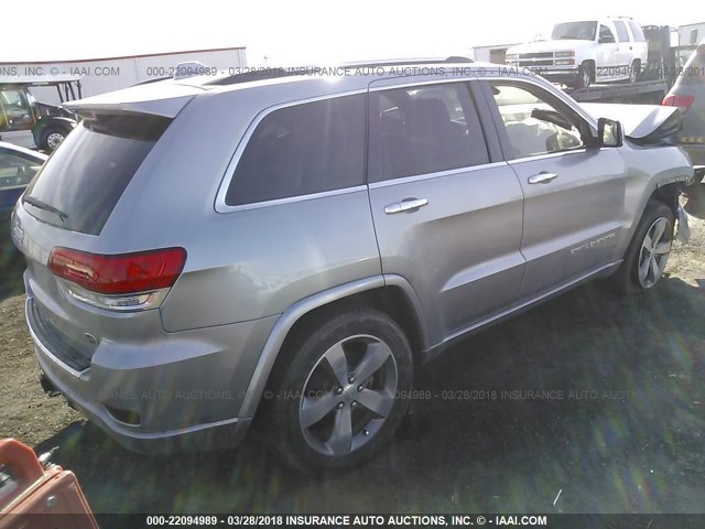 1C4RJFCT1EC340793 - 2014 JEEP GRAND CHEROKEE OVERLAND SILVER photo 4