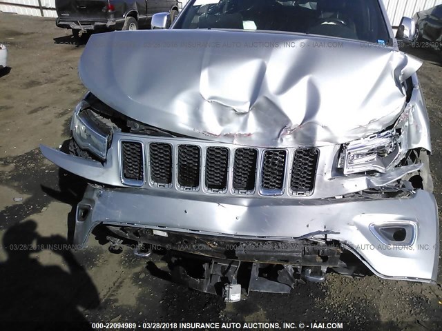 1C4RJFCT1EC340793 - 2014 JEEP GRAND CHEROKEE OVERLAND SILVER photo 6