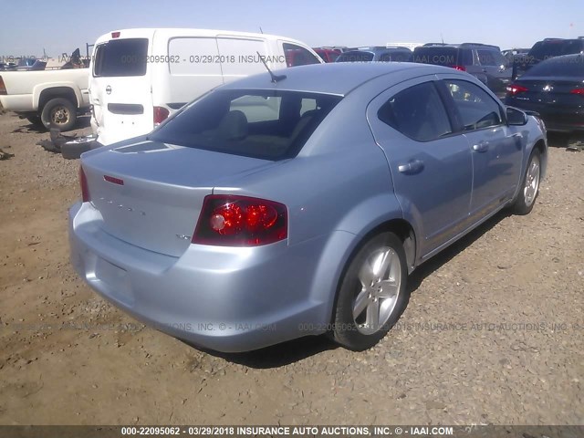 1C3CDZCB1DN608660 - 2013 DODGE AVENGER SXT TURQUOISE photo 4