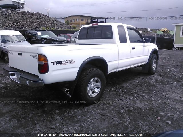 4TAWN72N1XZ450240 - 1999 TOYOTA TACOMA XTRACAB WHITE photo 4