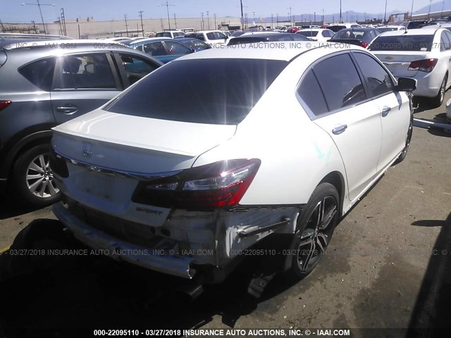 1HGCR2F63GA087280 - 2016 HONDA ACCORD SPORT WHITE photo 4