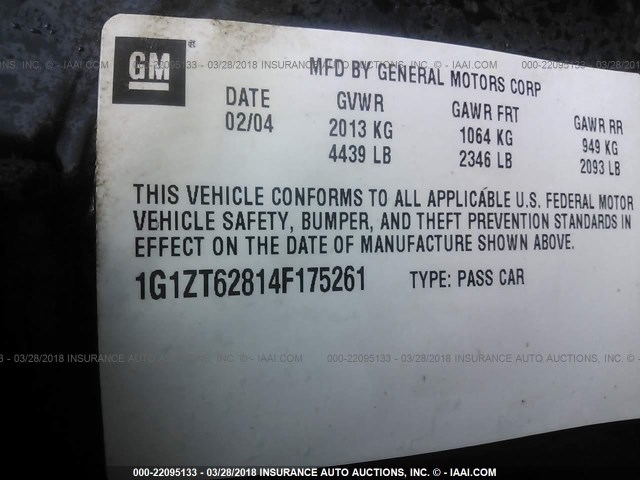 1G1ZT62814F175261 - 2004 CHEVROLET MALIBU MAXX LS 海军蓝 照片 9