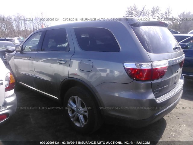 1C4RDJAG4CC181135 - 2012 DODGE DURANGO SXT GRAY photo 3