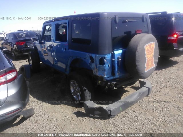 1J4BA3H15AL160924 - 2010 JEEP WRANGLER UNLIMITE SPORT BLUE photo 3