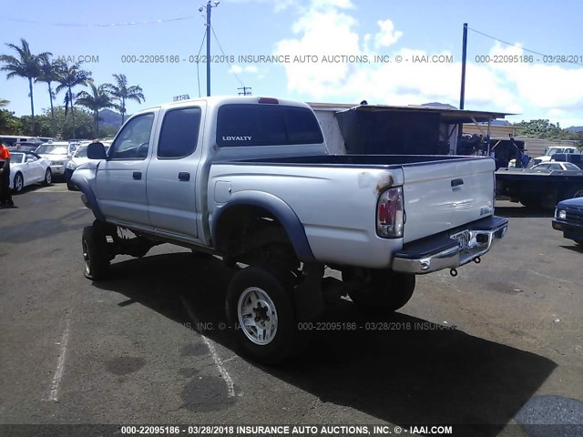 5TEHN72N13Z156073 - 2003 TOYOTA TACOMA DOUBLE CAB ვერცხლისფერი ფოტო 3