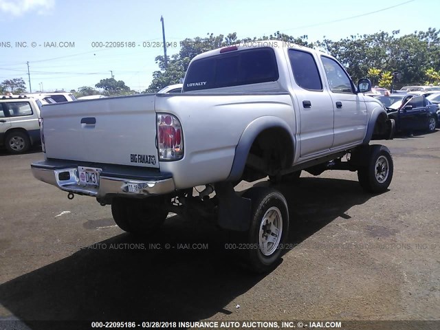 5TEHN72N13Z156073 - 2003 TOYOTA TACOMA DOUBLE CAB ვერცხლისფერი ფოტო 4