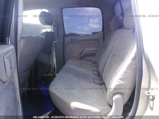5TEHN72N13Z156073 - 2003 TOYOTA TACOMA DOUBLE CAB ვერცხლისფერი ფოტო 8