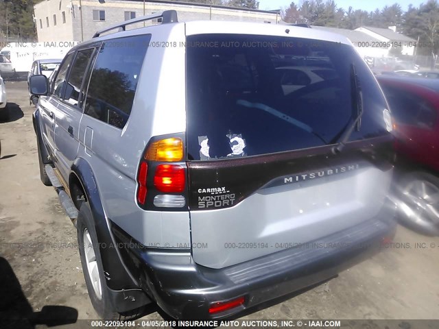 JA4LS31R42J036688 - 2002 MITSUBISHI MONTERO SPORT XLS SILVER photo 3