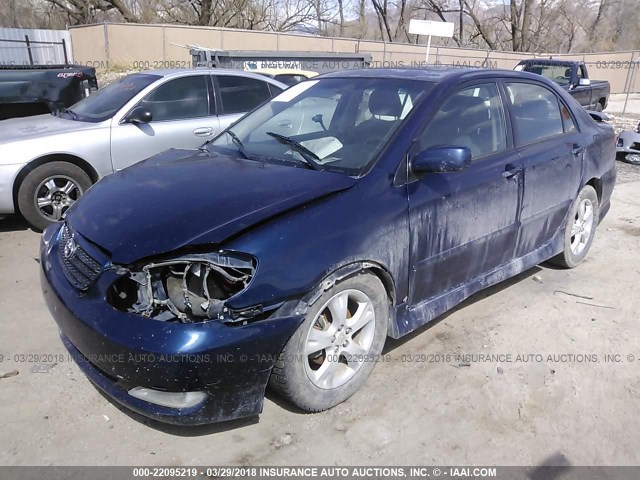 2T1BY30E15C367985 - 2005 TOYOTA COROLLA XRS BLUE photo 2