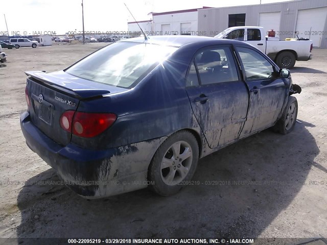 2T1BY30E15C367985 - 2005 TOYOTA COROLLA XRS BLUE photo 4