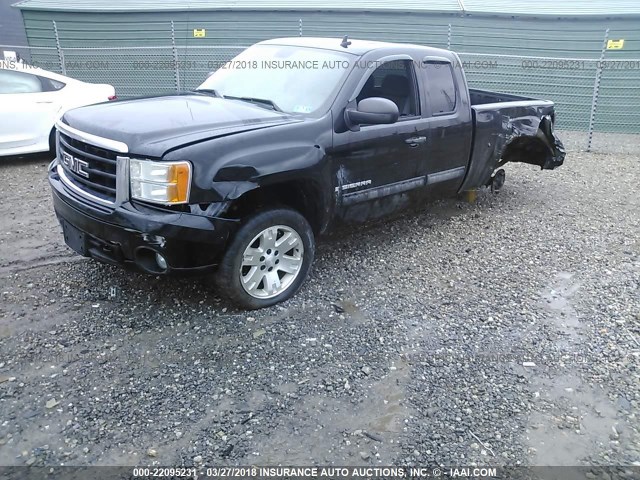 2GTEK19J081337687 - 2008 GMC SIERRA K1500 BLACK photo 2