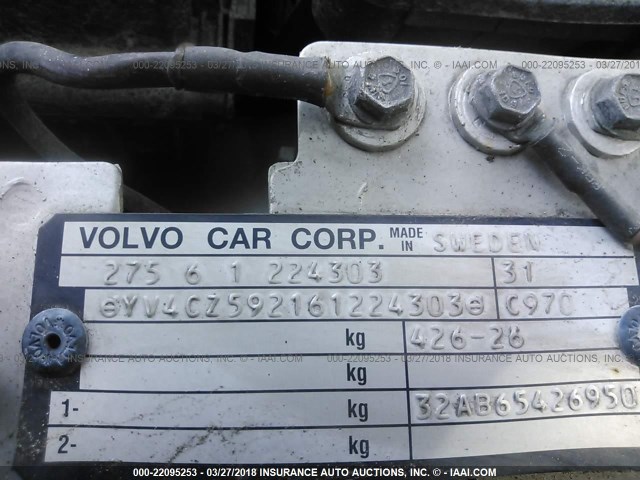 YV4CZ592161224303 - 2006 VOLVO XC90 SILVER photo 9