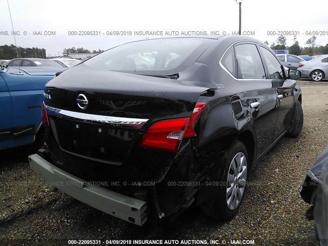 3N1AB7AP2GY304968 - 2016 NISSAN SENTRA S/SV/SR/SL BLACK photo 4