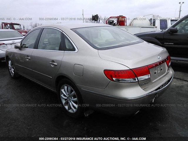 KMHFC46F37A180885 - 2007 HYUNDAI AZERA SE/LIMITED GOLD photo 3