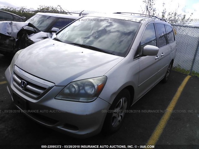 5FNRL38786B446246 - 2006 HONDA ODYSSEY EXL ვერცხლისფერი ფოტო 2