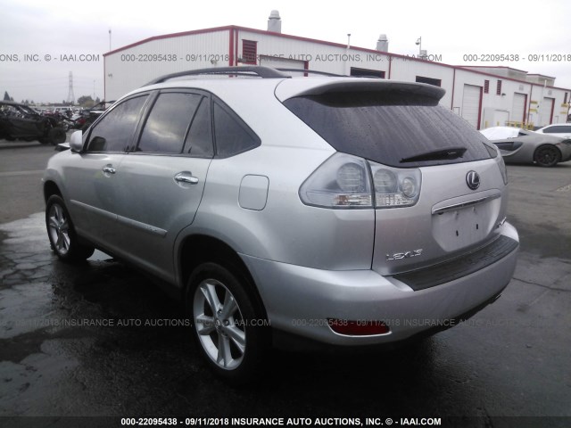 JTJHW31U682063329 - 2008 LEXUS RX 400H SILVER photo 3