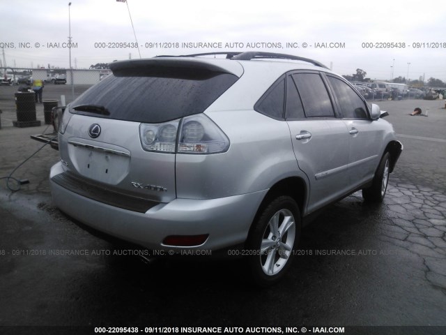 JTJHW31U682063329 - 2008 LEXUS RX 400H SILVER photo 4