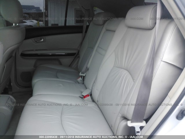 JTJHW31U682063329 - 2008 LEXUS RX 400H SILVER photo 8