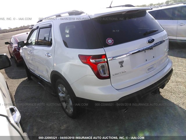 1FM5K7F86EGC06441 - 2014 FORD EXPLORER LIMITED 白色 照片 3