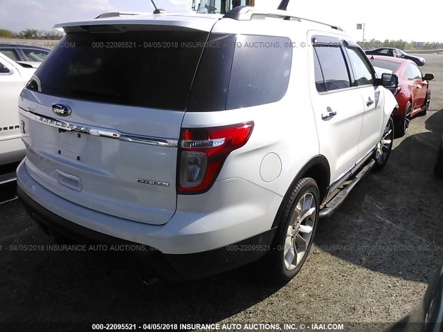 1FM5K7F86EGC06441 - 2014 FORD EXPLORER LIMITED WHITE photo 4