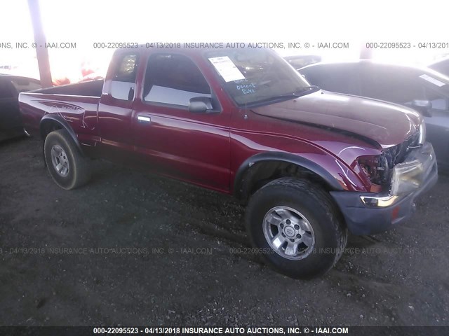 4TAWN72N8XZ413346 - 1999 TOYOTA TACOMA XTRACAB RED photo 1