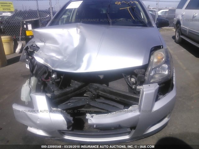 3N1AB6AP8CL747398 - 2012 NISSAN SENTRA 2.0/2.0S/SR/2.0SL SILVER photo 6