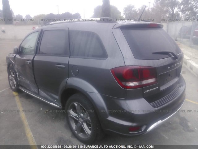 3C4PDCGG7FT553666 - 2015 DODGE JOURNEY CROSSROAD GRAY photo 3