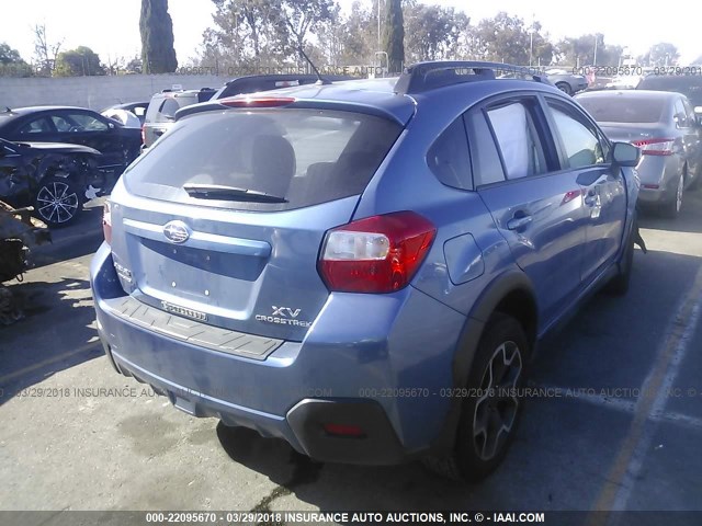 JF2GPACC9F8310875 - 2015 SUBARU XV CROSSTREK 2.0 PREMIUM BLUE photo 4