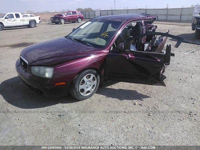 KMHDN45D11U083238 - 2001 HYUNDAI ELANTRA GLS/GT MAROON photo 2