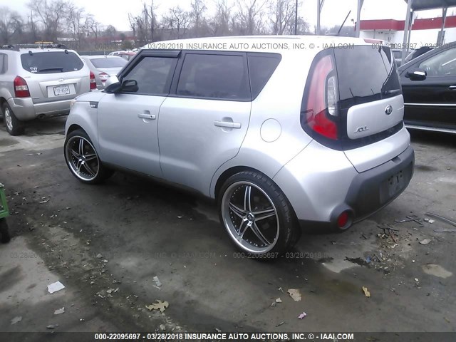 KNDJN2A20E7704084 - 2014 KIA SOUL SILVER photo 3