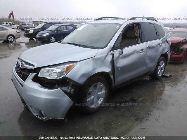 JF2SJARC6FH547567 - 2015 SUBARU FORESTER 2.5I LIMITED Light Blue photo 2