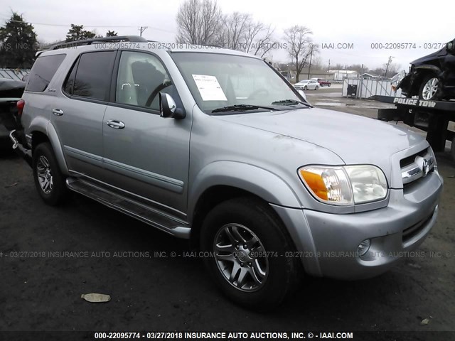 5TDBT48A17S284721 - 2007 TOYOTA SEQUOIA LIMITED SILVER photo 1