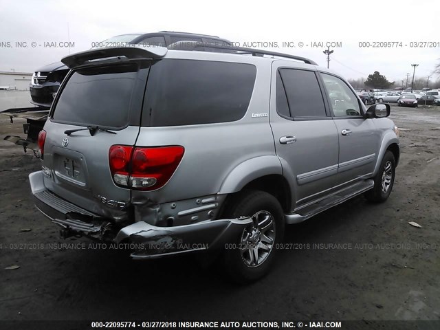 5TDBT48A17S284721 - 2007 TOYOTA SEQUOIA LIMITED SILVER photo 4