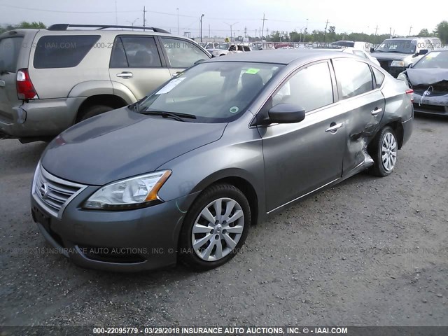 3N1AB7AP5FY213921 - 2015 NISSAN SENTRA S/SV/SR/SL GRAY photo 2