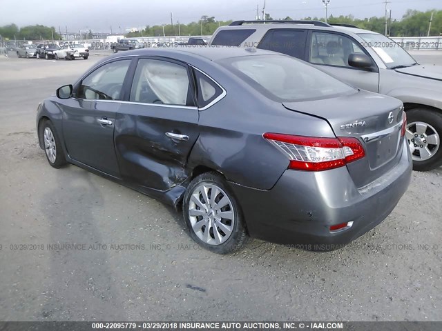 3N1AB7AP5FY213921 - 2015 NISSAN SENTRA S/SV/SR/SL GRAY photo 3