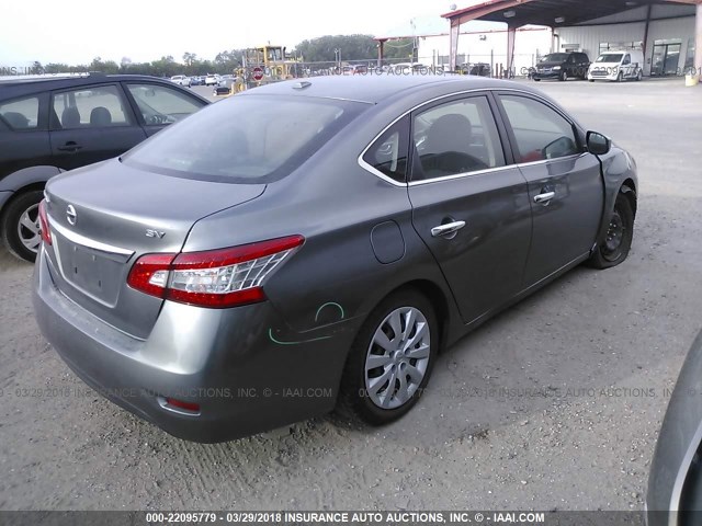 3N1AB7AP5FY213921 - 2015 NISSAN SENTRA S/SV/SR/SL GRAY photo 4