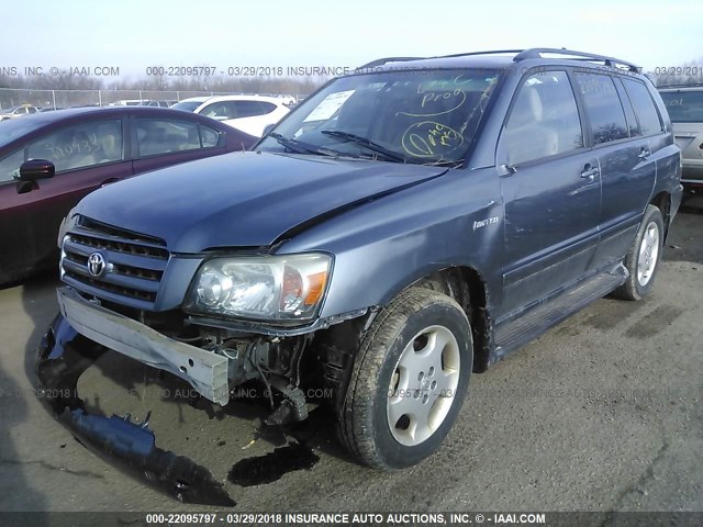 JTEEP21A550132646 - 2005 TOYOTA HIGHLANDER LIMITED Light Blue photo 2