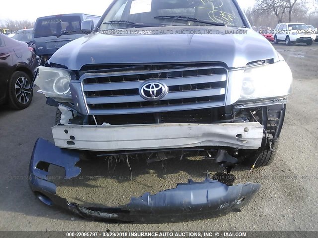 JTEEP21A550132646 - 2005 TOYOTA HIGHLANDER LIMITED Light Blue photo 6