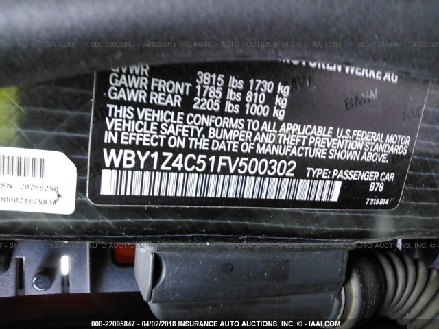 WBY1Z4C51FV500302 - 2015 BMW I3 REX Naranja foto 9