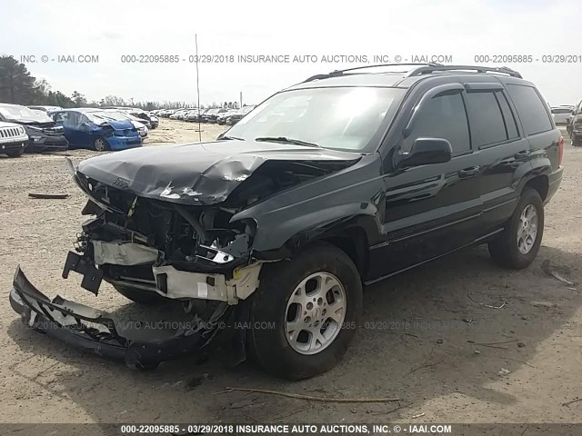 1J4G258S6XC721633 - 1999 JEEP GRAND CHEROKEE LAREDO BLACK photo 2