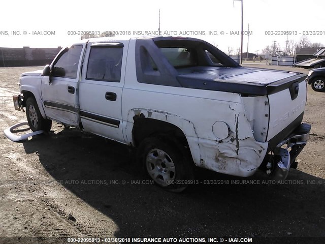 3GNEC12Z95G187165 - 2005 CHEVROLET AVALANCHE C1500 WHITE photo 3