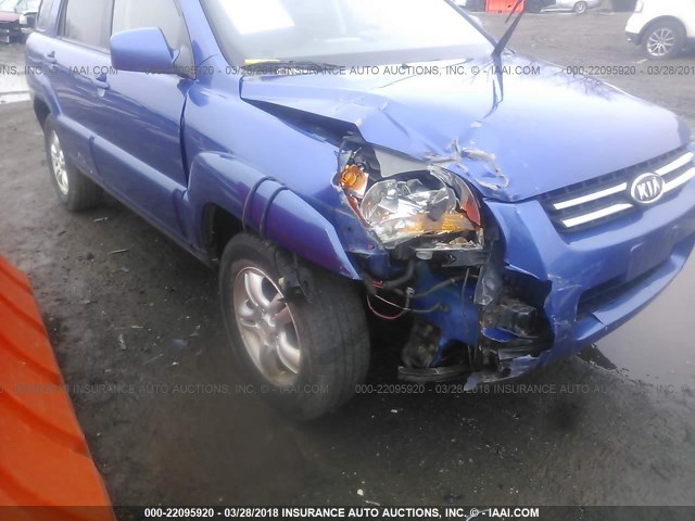 KNDJF723X87478805 - 2008 KIA SPORTAGE EX/LX BLUE photo 6