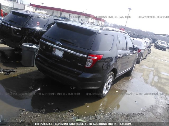 1FM5K8F82FGA24159 - 2015 FORD EXPLORER LIMITED BLACK photo 4